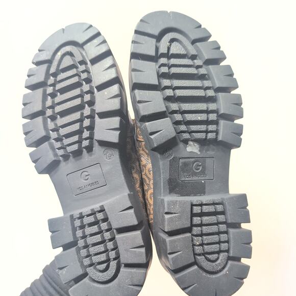 Guess GBG Los Angeles Collie Chumky Heel T Bar Loafers Faux Leather Women's 7.5 - Picture 7 of 10